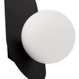 Wyld and Coco Set of 2 Black Metal Wall Lamps Opaque Glass Globes Vintage - thumbnail 7