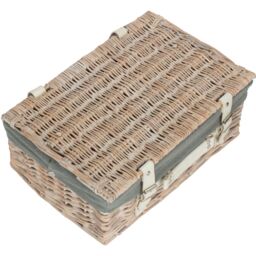 Red Hamper 35cm White Picnic Basket with Grey Lining - thumbnail 2
