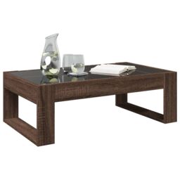 Berkfield Home Coffee Table with Infinity LED Brown Oak 90x53x30 cm - Size: 90 x 53 x 30 cm - thumbnail 5