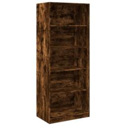 Berkfield Home Wardrobe Smoked Oak 80x50x200 cm Engineered Wood in Brown - Size: 80 x 50 x 200 cm - thumbnail 1