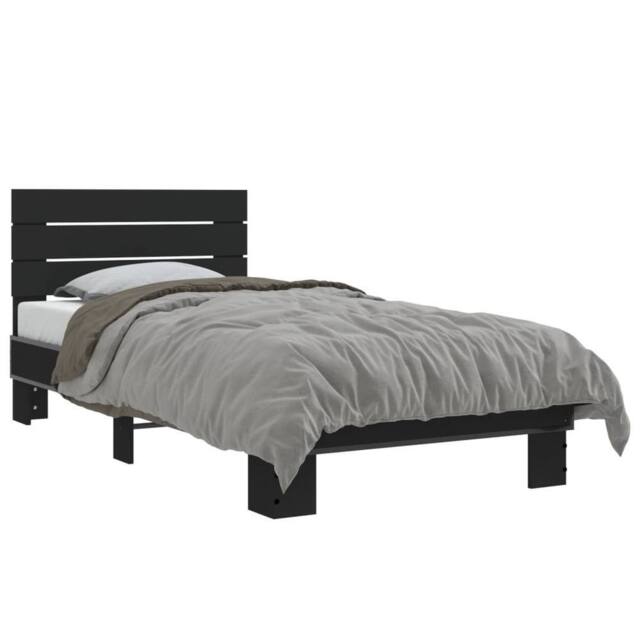 Berkfield Home Bed Frame without Mattress Black 75x190 cm Small Single - image 1