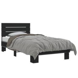 Berkfield Home Bed Frame without Mattress Black 75x190 cm Small Single - thumbnail 1