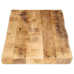 Berkfield Home Table Top Live Edge 110x40x2.5 cm Solid Wood Rough Mango in Brown - thumbnail 4