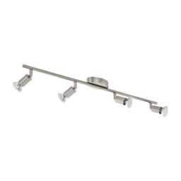 Loops Flush 4 Spot Ceiling Light Colour Satin Nickel Steel Bulb GU10 4x3W Included in Metallics - thumbnail 1