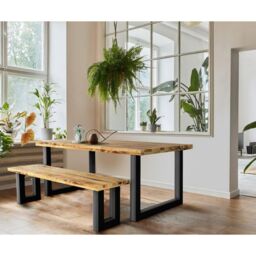 Jaipur Furniture Ltd Induse Bench - Mango Wood/Iron - L44 x W160 x H45 cm - Mango PP Saw Finish in Brown - thumbnail 5