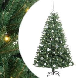 Berkfield Home Artificial Hinged Christmas Tree Green 150 cm PVC & Metal - thumbnail 2