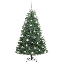 Berkfield Home Artificial Hinged Christmas Tree Green 150 cm PVC & Metal - thumbnail 4