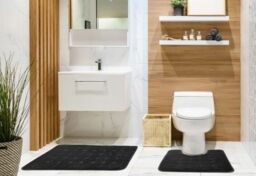 New Edge Blinds Shades Collection Bath Mat in Black - Size: 45 cm width x 75 cm drop - thumbnail 3