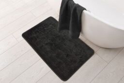 New Edge Blinds Shades Collection Bath Mat in Black - Size: 45 cm width x 75 cm drop - thumbnail 1