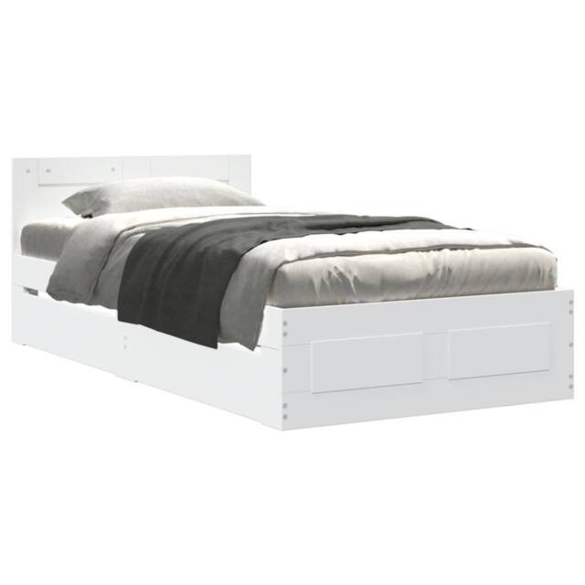 Berkfield Home Bed Frame with Headboard without Mattress White 100x200 cm - image 1