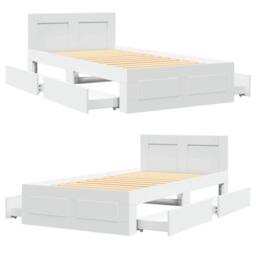 Berkfield Home Bed Frame with Headboard without Mattress White 100x200 cm - thumbnail 8