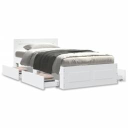 Berkfield Home Bed Frame with Headboard without Mattress White 100x200 cm - thumbnail 4
