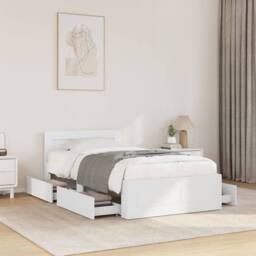 Berkfield Home Bed Frame with Headboard without Mattress White 100x200 cm - thumbnail 2