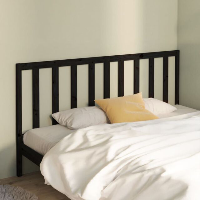 Berkfield Home Bed Headboard Black 206x4x100 cm Solid Wood Pine - Size: 206 x 4 x 100 cm - image 1