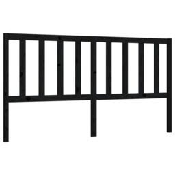 Berkfield Home Bed Headboard Black 206x4x100 cm Solid Wood Pine - Size: 206 x 4 x 100 cm - thumbnail 2