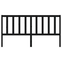 Berkfield Home Bed Headboard Black 206x4x100 cm Solid Wood Pine - Size: 206 x 4 x 100 cm - thumbnail 4