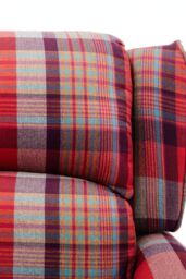 More4Homes Eaton Wing Back Fireside Checkered Fabric Pushback Recliner Chair in Red - thumbnail 6