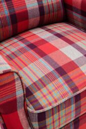 More4Homes Eaton Wing Back Fireside Checkered Fabric Pushback Recliner Chair in Red - thumbnail 5