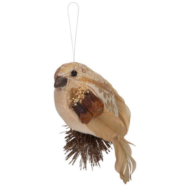 VFM e-Store Christmas Bird Decoration 15cm x 8cm Gold X 1 - Size: 15 cm x 8 cm - image 1