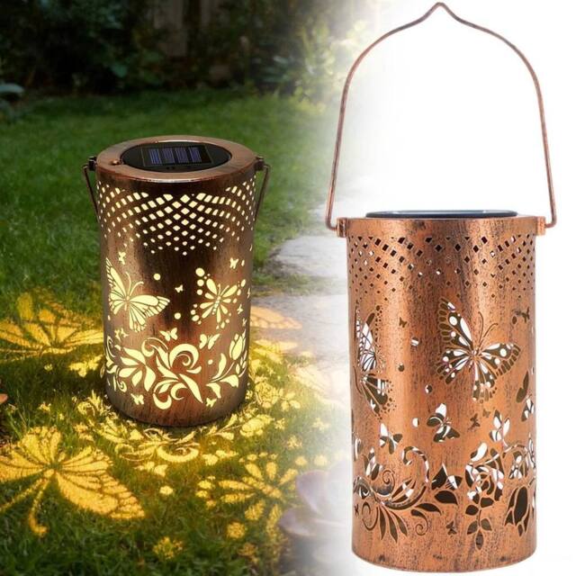 EONLION Solar Lantern Solar Butterfly Projection in Bronze - Size: 100 cm - image 1