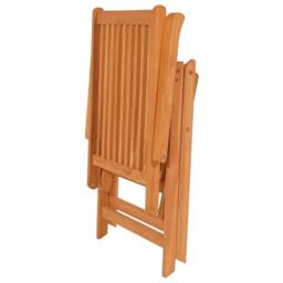 Berkfield Home Reclining Garden Chairs 8 pcs Solid Teak Wood in Brown - thumbnail 4