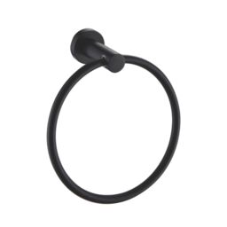 Showerdrape Modernity Black Steel Wall Mounted Towel Ring - thumbnail 3