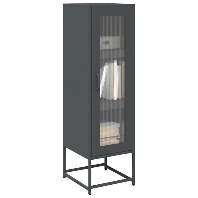 Berkfield Home Highboard Anthracite 36x39x123 cm Cold-rolled Steel in Black - Size: 36 x 39 x 123 cm - image 1