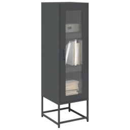 Berkfield Home Highboard Anthracite 36x39x123 cm Cold-rolled Steel in Black - Size: 36 x 39 x 123 cm