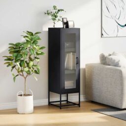 Berkfield Home Highboard Anthracite 36x39x123 cm Cold-rolled Steel in Black - Size: 36 x 39 x 123 cm - thumbnail 3