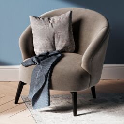 Kukoon Pale Grey Distressed Traditional Floral Washable Cotton Cushion - Size: 50 cm x 50 cm - thumbnail 1