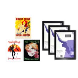 Artery8 A4 Wall Art & Frame Set of 3 Moulin Rouge Cabaret French Vintage Ad - thumbnail 5