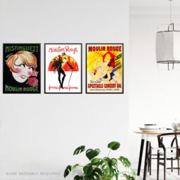 Artery8 A4 Wall Art & Frame Set of 3 Moulin Rouge Cabaret French Vintage Ad - thumbnail 2