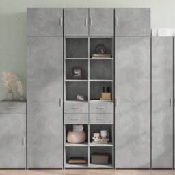Berkfield Home Highboard Concrete Grey 70x42.5x185 cm Engineered Wood - thumbnail 2