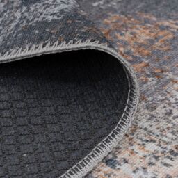 Kukoon Washable Runner Rug Grey Abstract Long Hallway Carpet Mat 60cm x 240cm in Metallics - Size: 60 cm x 240 cm - thumbnail 6