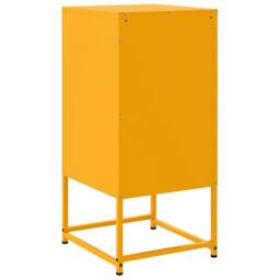 Berkfield Home Bedside Cabinets 2 pcs Mustard Yellow 36x39x78 cm Steel - Size: 36 x 39 x 78 cm - thumbnail 6