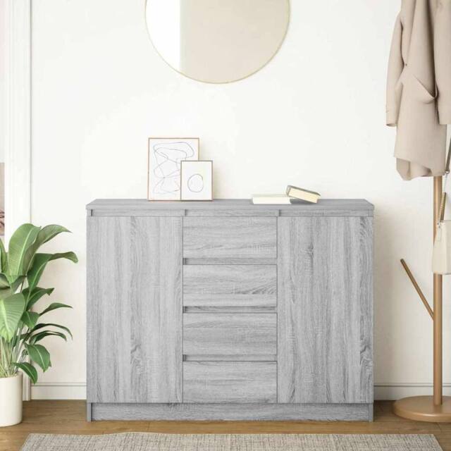 Berkfield Home Sideboard with Drawers Grey Sonoma 100.5x35x76 cm Engineered Wood - image 1