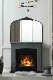"MirrorOutlet Black Metal Framed Arched Wall Mirror 40"" X 31"" (102CM X 80CM) - Size: 1 Pack" - thumbnail 2