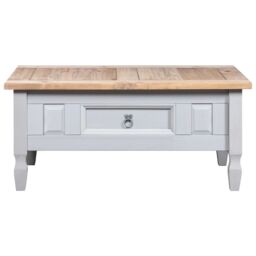 Berkfield Home Coffee Table Mexican Pine Corona Range Grey 100x55x45 cm - Size: 100 x 55 x 45 cm - thumbnail 2