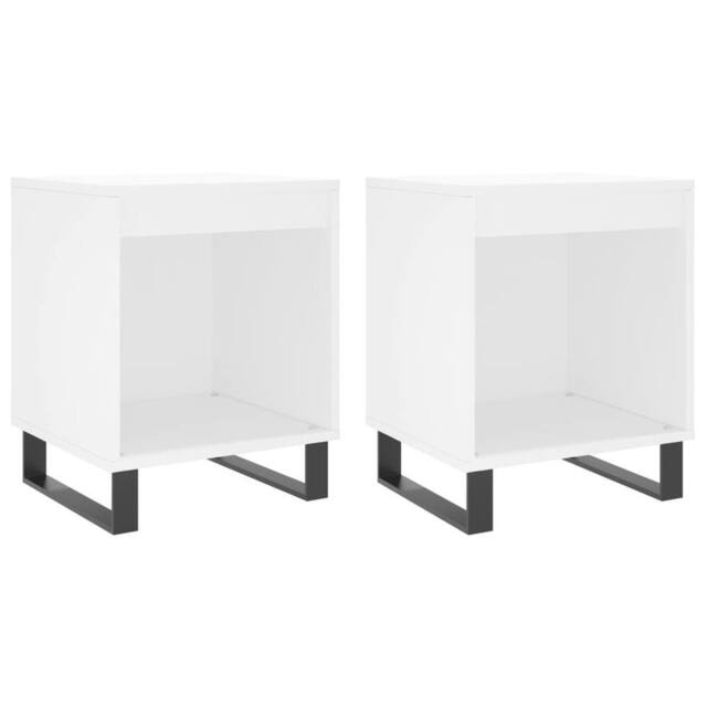 Berkfield Home Bedside Cabinets 2 pcs White 40x35x50 cm Engineered Wood - Size: 40 x 35 x 50 cm - image 1