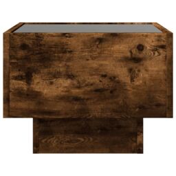 Berkfield Home Bedside Table with Infinity LED Smoked Oak 40x40x30 cm in Brown - Size: 40 x 40 x 30 cm - thumbnail 6