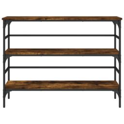 Berkfield Home Console Table Smoked Oak 100x32x75 cm Engineered Wood in Brown - Size: 100 x 32 x 75 cm - thumbnail 5