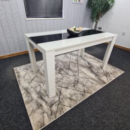 KOSY KOALA Dining Table Wood Kitchen Place for 6 Seats, Dining Table Only (White & Black H 75 x L 140 x W 80 cm) - thumbnail 5
