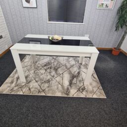 KOSY KOALA Dining Table Wood Kitchen Place for 6 Seats, Dining Table Only (White & Black H 75 x L 140 x W 80 cm) - thumbnail 4