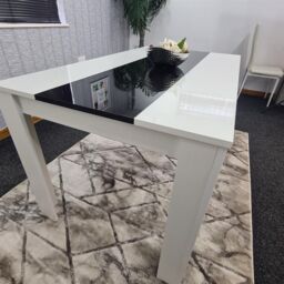 KOSY KOALA Dining Table Wood Kitchen Place for 6 Seats, Dining Table Only (White & Black H 75 x L 140 x W 80 cm) - thumbnail 9