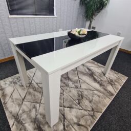 KOSY KOALA Dining Table Wood Kitchen Place for 6 Seats, Dining Table Only (White & Black H 75 x L 140 x W 80 cm) - thumbnail 6
