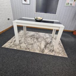 KOSY KOALA Dining Table Wood Kitchen Place for 6 Seats, Dining Table Only (White & Black H 75 x L 140 x W 80 cm) - thumbnail 3