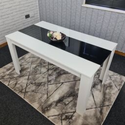 KOSY KOALA Dining Table Wood Kitchen Place for 6 Seats, Dining Table Only (White & Black H 75 x L 140 x W 80 cm) - thumbnail 2
