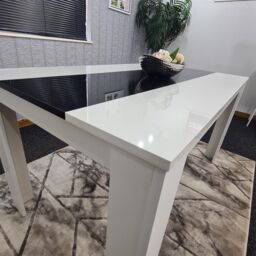 KOSY KOALA Dining Table Wood Kitchen Place for 6 Seats, Dining Table Only (White & Black H 75 x L 140 x W 80 cm) - thumbnail 8