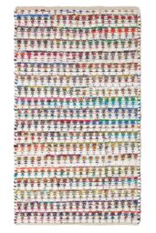 Homescapes Handwoven Multi Coloured Cotton Diamond Chindi Rug - Size: 90 cm x 150 cm - thumbnail 2