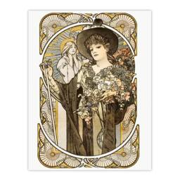 Artery8 Alphonse Mucha Framed Wall Art La Tosca Theatre Play Vintage Advert in White - Size: A4 - thumbnail 3